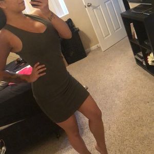 Olive green fashion nova dress size medium